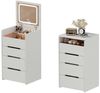 TWSOUL Schminktisch Multifunktionaler Schminktisch, Schminktisch mit LED-Beleuchtung, Mit Make-up-Hocker und Stauraum, 48*40*82cm Bild 2