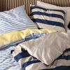 Dormabell Satin Bettwäsche 135x200 Blockstreifen marine blau beige Wende Bild 2