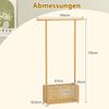 Bambus-Kleiderständer Garderobenständer mit Rattan-Aufbewahrungskorb & Rollen Natur Bild 2
