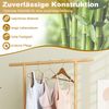 Bambus-Kleiderständer Garderobenständer mit Rattan-Aufbewahrungskorb & Rollen Natur Bild 4