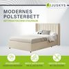 Juskys 'Savona' Polsterbett mit Matratze und Stauraum, Samt, Beige, 120x200 cm Bild 2