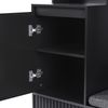 Garderobenset mit Sitzbank, 2 Schubladen & 4 Haken, 100x35x180 cm, Schwarz Bild 5
