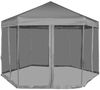 vidaXL Hexagonal Pop-Up Zelt mit 6 Seitenwänden Grau 3,6x3,1 m 42111 Bild 2