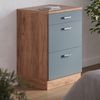 Küchenschrank für Dachschrägen R-Line Blau-Grau 60 cm ohne Schräge mit 3 Schubladen Vicco Bild 4
