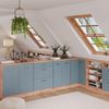 Küchenschrank für Dachschrägen R-Line Blau-Grau 60 cm ohne Schräge mit 3 Schubladen Vicco Bild 5