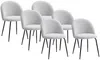 Vente-unique - MELBOURNE Stuhl Stoff Weiß - B 55 cm x H 77 cm x L 50 cm Bild 2