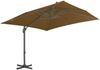 Sonnenschirm, Ampelschirm, Gartenschirm mit Aluminium-Mast 300x300 cm Taupe Bild 2