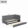 BlingBin Polsterbett mit Ausziehbares Schlafsofa, Daybett, Einzelbett (1er Set, 1-tlg, Multifunktionsbett mit Lattenrost, 90x200 cm), Jugendbetten Kinderbetten Gästebetten, Samtstoff, Grau Bild 4
