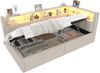 Stauraumbett mit LED-Beleuchtung, Lattenrost, Stauraum, Regal, USB und Type-C Anschlüssen, 90x200cm, Polsterbett, Einzelbett, Schlafsofa, Leinen Bild 1