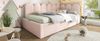 Tagesbett 90×190 cm mit hydraulischem Bettkasten, Gitter-Design, Rosa Bild 3