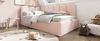 Tagesbett 90×190 cm mit hydraulischem Bettkasten, Gitter-Design, Rosa Bild 1