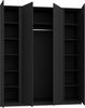 Selsey 'Kaja' Kleiderschrank 4-türig mit seitlichen Lamellen & Spiegel, Eiche Evoke, ca. 239 x 200 x 62 cm Bild 3
