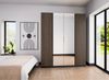 Selsey 'Kaja' Kleiderschrank 4-türig mit seitlichen Lamellen & Spiegel, Eiche Evoke, ca. 239 x 200 x 62 cm Bild 2