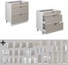 Küchenunterschrank Fame-Line GrauBeige 80 cm mit 3 Schubladen, ohne Arbeitsplatte Vicco Bild 5