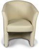 Dmora Sessel Ago, Wohnzimmersessel, gepolsterter Sitz, Stuhl mit Armlehnen aus Kunstleder, 64x63h76 cm, Beige Bild 5