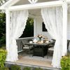 Qelus Gardine Voile Gardinen Transparent Vorhänge Kräuselband für Innen Außen (2 St), 2er Set Rüschenvorhänge Vintage-Tüll, Blumenspitze Shabby-Chic-Dekor Bild 3