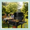 Relaxdays Holzkohlegrill Grillwagen mit Deckel Bild 2