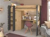 Vente-unique - AUCKLAND Bett Holz, Platte GrauBeige - B 116,4 cm x H 178,3 cm x L 204,4 cm Bild 4