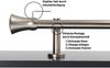 Deco-Raum Gardinenstange Kegel in Edelstahl-optik, Ø 25 mm, 1-läufig, Wunschmaßlänge, kürzbar, Bohren, verschraubt, Metall, Komplett-Set mit Montagematerial Bild 3