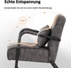 MCombo Sessel für Wohnzimmer, Retro Vintage Relaxsessel mit Ledenkissen, Armlehnensessel Loungesessel Polstersessel, Mikrofaserstoff, 4742-1(Dunkelgrau) Bild 2
