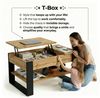 TREND WERK Couchtisch Lift-Couchtisch höhenverstellbar Sofatisch 92×54 cm mit Stauraum (verstecktem Fach Wohnzimmertisch Holz modern Wohnzimmertisch) Bild 3
