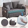 LVHOM Schlafsofa mit 3-fach verstellbarer Lehne&USB, Ausziehbares Schlafbett, 2-Sitzer mit Becherhalter Platzsparend 139x73x83cm Bild 5