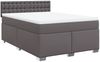 vidaXL Boxspringbett mit Matratze Grau 140x200 cm Kunstleder 3288426 Bild 3
