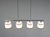 LED Balkenpendelleuchte 4-flammig mit Stoffschirmen in Weiß/Grau, Breite 75cm Bild 4