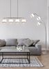 LED Balkenpendelleuchte 4-flammig mit Stoffschirmen in Weiß/Grau, Breite 75cm Bild 5