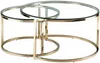 Vente-unique - MAEVANE Couchtisch MetallGlas TransparentGold - B 60 cm80 cm x H 38 cm42 cm x L 60 cm80 cm Bild 3
