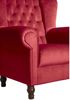 Ohrenbackensessel Katreen Bezug Samtvelours Buche nussbaum dunkel / rot 22819 Bild 5