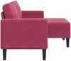 vidaXL 2-Sitzer-Sofa mit Chaiselongue L-Form Weinrot 125 cm Samt 4107072 Bild 5