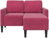 vidaXL 2-Sitzer-Sofa mit Chaiselongue L-Form Weinrot 125 cm Samt 4107072 Bild 4