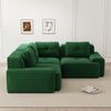 Flieks 2-Sitzer Modulares Ecksofa, Cloud Sofa Cord rahmenlos, Lounge Sofa bodennah, mit breiten Armlehnen, Grün Bild 2