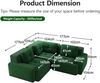 Flieks 2-Sitzer Modulares Ecksofa, Cloud Sofa Cord rahmenlos, Lounge Sofa bodennah, mit breiten Armlehnen, Grün Bild 4