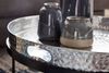 Couchtisch 2er Set Silber / Schwarz Metall Hammerschlag Satztisch Rund Bild 5