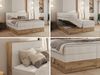 Boxspringbett, Set mit zwei Multipocket-Matratze und Topper, hohe Kopfteil, Eiche Wotan Holzrahmen - WOOD CLASSIC KING - 180 x 200 cm - Beige Cord - H4 Bild 2