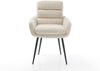 Esszimmerstuhl Abelia-Flex mit Armlehnen Cord Beige 4-Fuß konisch Schwarz Bild 2