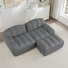 Modulsofa 2-Sitzer 79cm×210cm×165cm mit Ottoman – L-förmiges Ecksofa aus granuliertem Fleece in Grau, montagefrei Bild 2