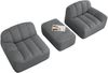 Modulsofa 2-Sitzer 79cm×210cm×165cm mit Ottoman – L-förmiges Ecksofa aus granuliertem Fleece in Grau, montagefrei Bild 5