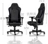 noblechairs Hero Gaming Stuhl 150 kg Belastbarkeit, PU-Kunstleder Bürostuhl Ergonomisch, Schreibtischstuhl Schwarz/Blau, PC Drehstuhl mit Rollen, Gamer Sessel, Inklusive Kissen Bild 2