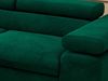MKS Möbel 'Pablo L-Form' Ecksofa mit Schlaffunktion, verstellbare Kopfstützen, Dunkelgrün, Samt, ohne Topper, Rechts Bild 5
