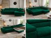 MKS Möbel 'Pablo L-Form' Ecksofa mit Schlaffunktion, verstellbare Kopfstützen, Dunkelgrün, Samt, ohne Topper, Rechts Bild 2