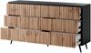 Selsey 'Bello' Sideboard mit 6 Schubladen, Wotan-Eichenholz-Optik mit schwarzen Beinen, 78 x 154 x 38 cm Bild 3