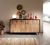 Selsey 'Bello' Sideboard mit 6 Schubladen, Wotan-Eichenholz-Optik mit schwarzen Beinen, 78 x 154 x 38 cm Bild 2
