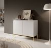 Selsey 'Bemmi' Sideboard 2-türig, weiß mit goldenem Gestell, ca. 77 x 100 x 35 cm Bild 2