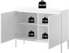 Selsey 'Bemmi' Sideboard 2-türig, weiß mit goldenem Gestell, ca. 77 x 100 x 35 cm Bild 4
