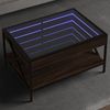 Couchtisch, Sofatisch mit Infinity-LED Braun Eichen-Optik 70x50x38 cm Bild 2