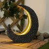 2er Set LED Solarleuchte, Mond Design, steingrau, H 31 cm Bild 4