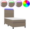 vidaXL Boxspringbett mit Matratze & LED Taupe 90x190 cm Stoff 3134761 Bild 2